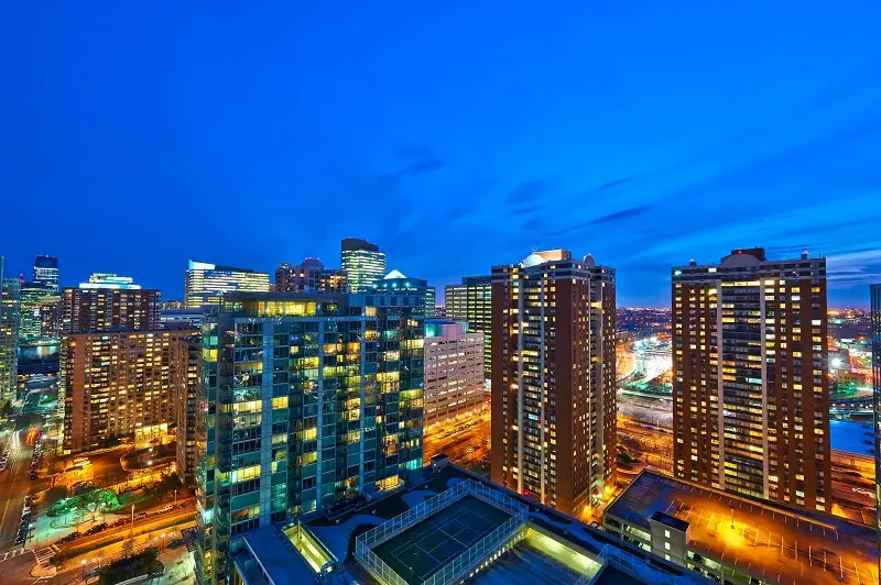 Jersey city at night