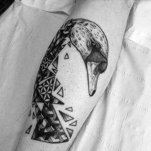 Tattoo uploaded by Tattooïne  geometrictattoo geometric dot dotwork  fineline minimal minimalistic minimaltattoo swan tattooïne  Tattoodo