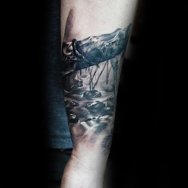 mens-cool-river-3d-forearm-band-tattoo-ideas