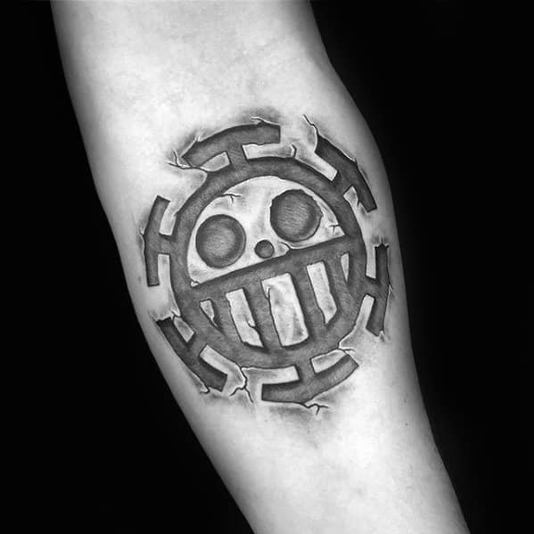 mens-small-inner-forearm-tattoo-with-one-piece-3d-stone-design