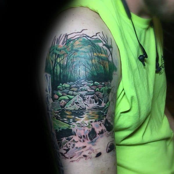 mens-tattoo-with-river-design-arm