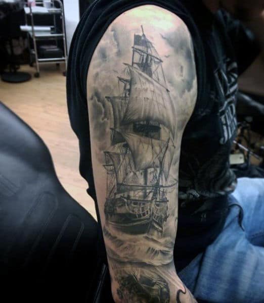 Forbidden Images Tattoo Art Studio  Tattoos  HalfSleeve  Buccaneers  Pirate Ship