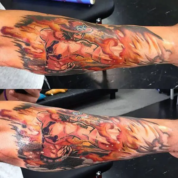 one-piece-tattoos-for-gentlemen-on-forearm