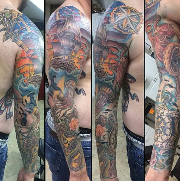 Was told to post here My piratekraken sleeve  rtattoos