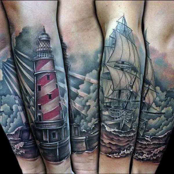 Tattoo of the Week Tall Ship with Kitty  Independent Tattoo   Delawhere