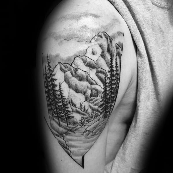 25 Breathtaking Mountain Tattoos That Flat Out Rock  TattooBlend