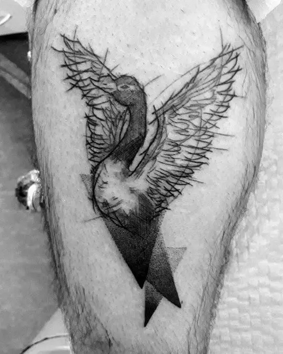 sharp-swan-male-tattoo-ideas-on-thigh