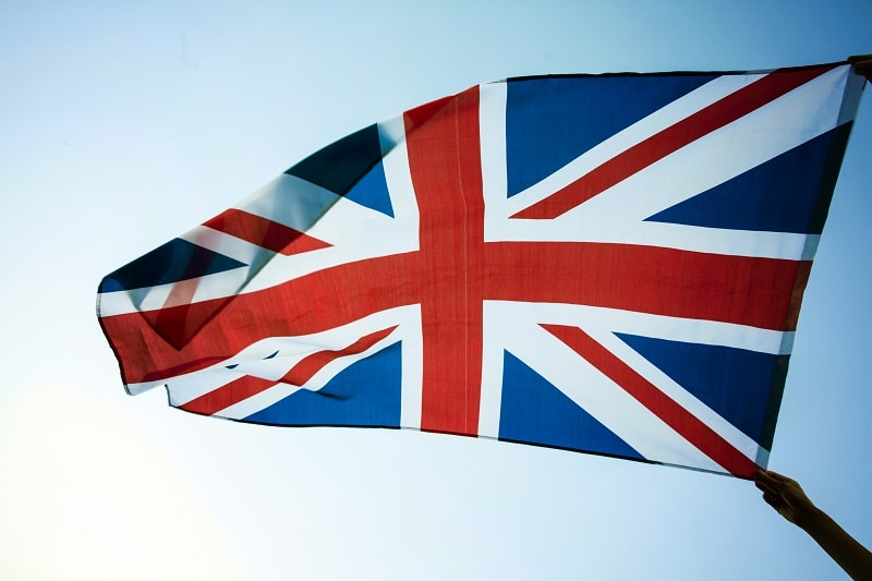 UK flag close up