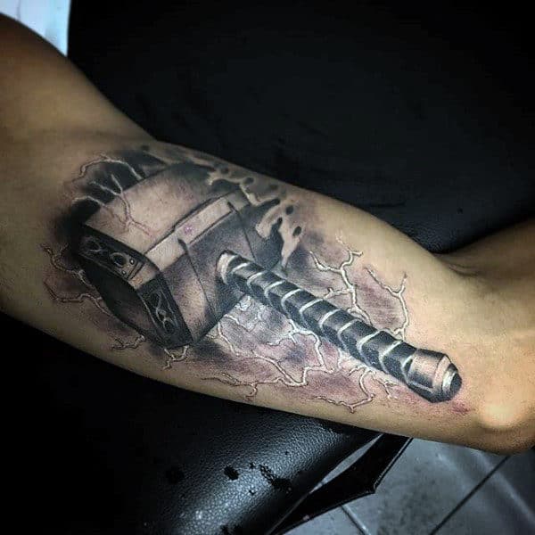 3d-mjolnir-mens-arm-tattoo-designs
