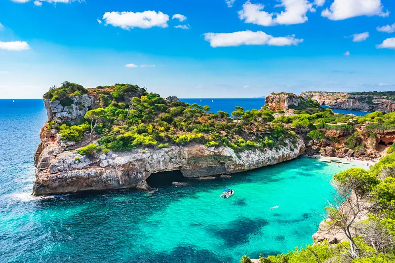 Spain,Mediterranean,Sea,,Majorca,Beach,Of,Cala,Moro,Beautiful,Seaside