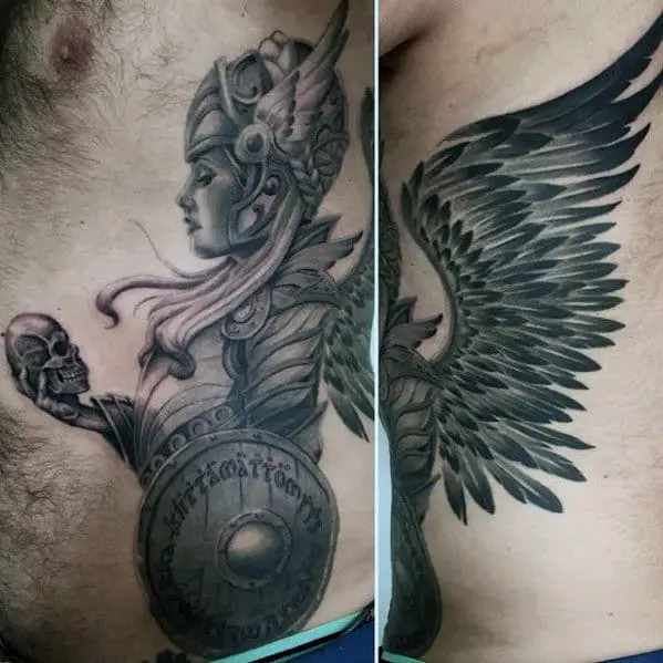 amazing-mens-rib-cage-side-valkyrie-tattoo-designs