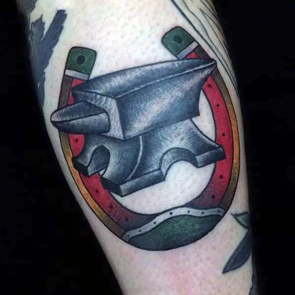 anvil-with-horseshoe-guys-forearm-tattoo