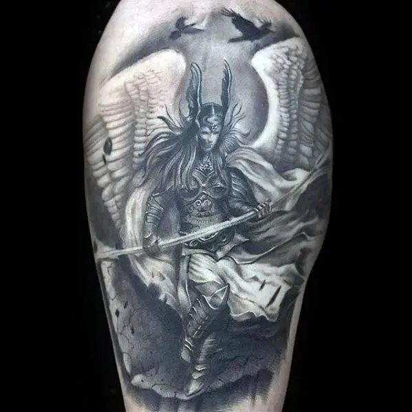 arm-3d-realistic-mens-manly-valkyrie-tattoo-designs