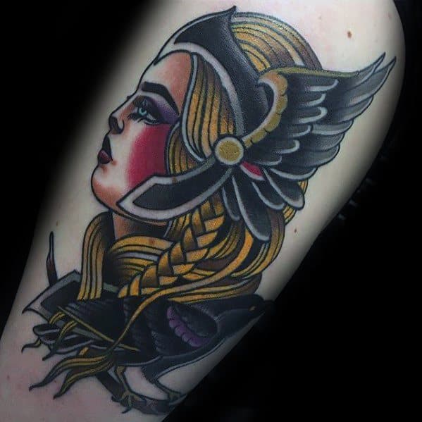 arm-traditional-old-school-valkyrie-tattoos-male