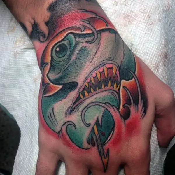 awesome-hammerhead-shark-hand-tattoos-for-men