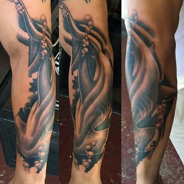 Arm Realistic Shark Tattoo by Jesse Rix Tattoo Art