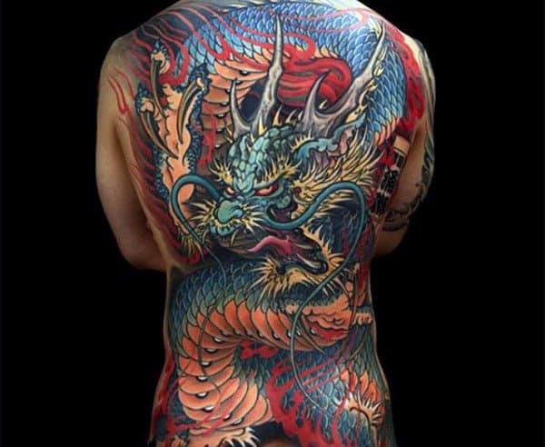 colorful-mens-dragon-back-tattoos