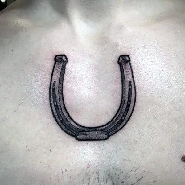 detailed-dotwork-male-horseshoe-upper-chest-tattoo-designs
