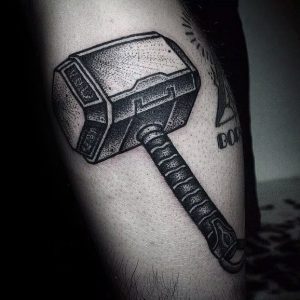 Top 30 Mjolnir Tattoos For Men - Lazy Penguins