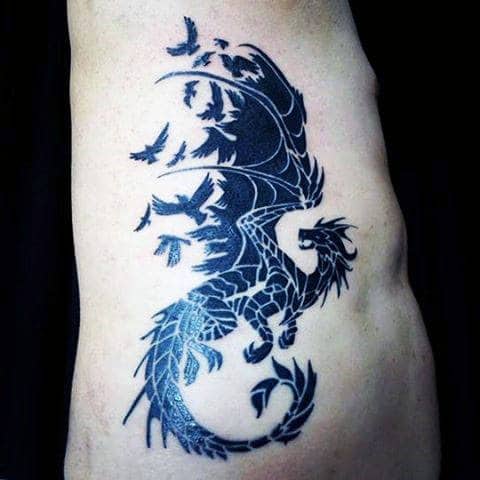 dragon-birds-flying-tribal-mens-tattoos