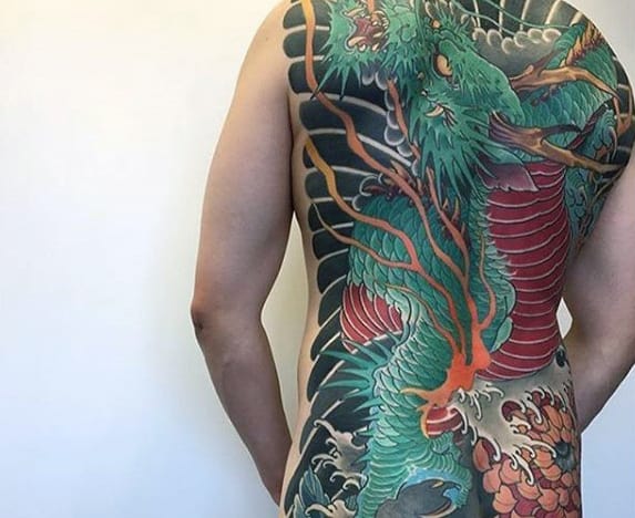 green-and-red-japanese-full-back-mens-dragon-tattoo
