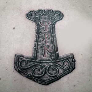 Top 30 Mjolnir Tattoos For Men - Lazy Penguins