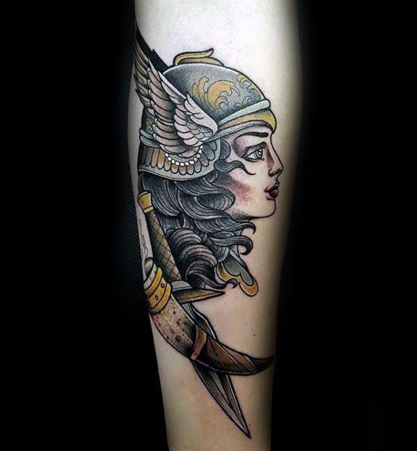 mens-tattoo-valkyrie-design-on-inner-forearm