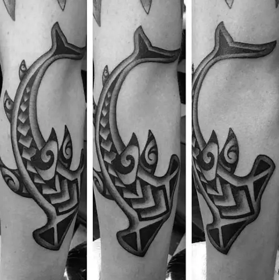 polynesian-tribal-hammerhead-shark-mens-arm-tattoo