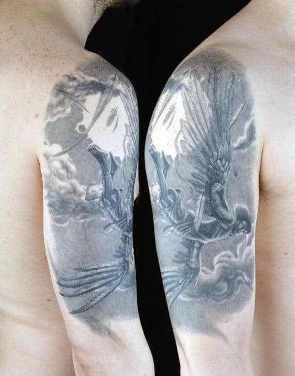 shaded-mens-half-sleeve-icarus-tattoo-designs