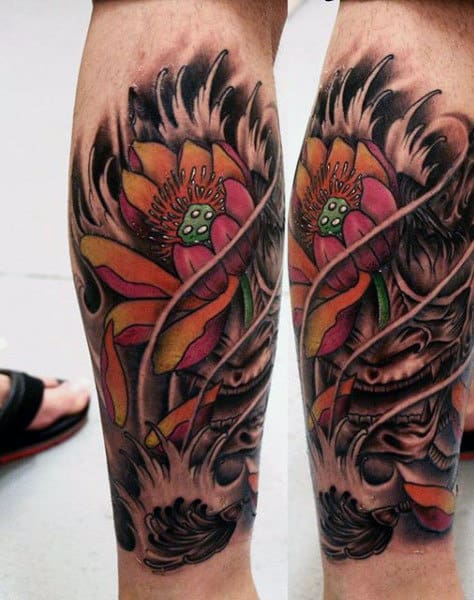 mens-calf-tattoo-sleeve