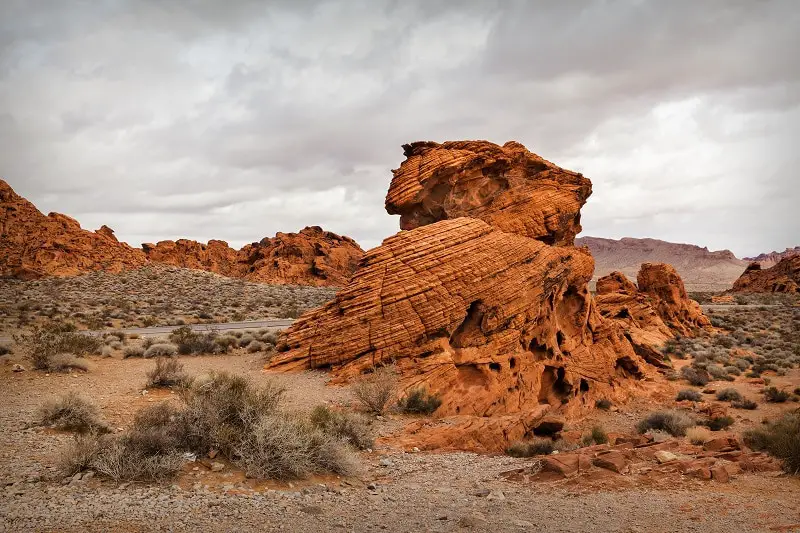 Scenic landscape in desert of southern Nevada, USA