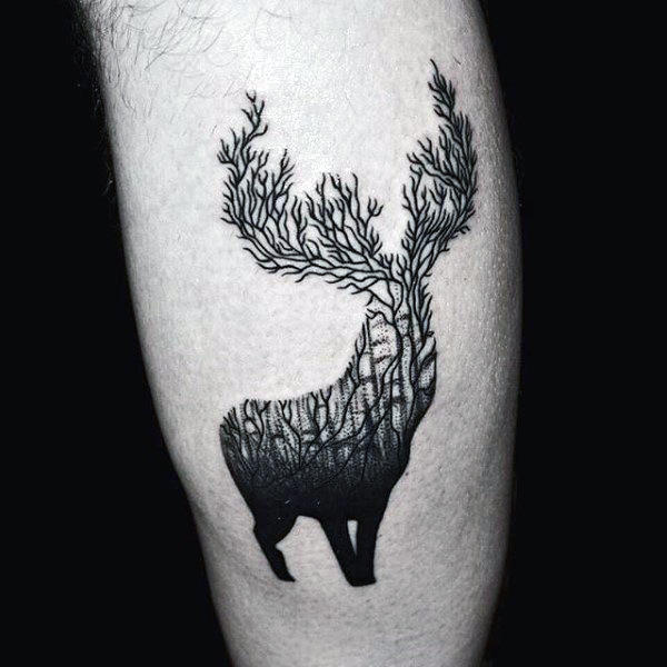 70 Antler Tattoo Designs For Men  Cool Branched Horn Ink Ideas