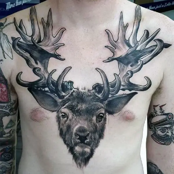 70 Antler Tattoo Designs For Men  Cool Branched Horn Ink Ideas