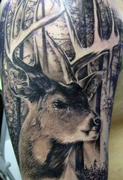 deer-tattoo-ideas-for-men-on-upper-arm