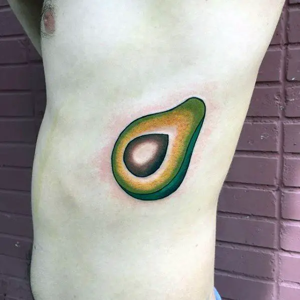 avocado-tattoo-designs-for-guys-on-rib-cage-side-of-body