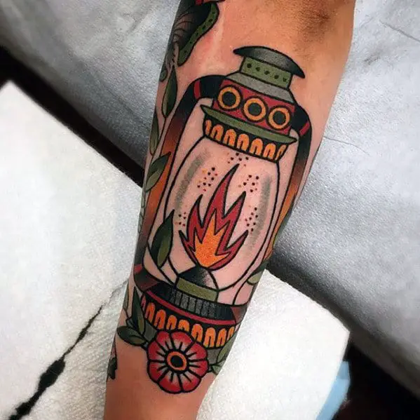 Oil lamp tattoo by Guillaume Martins | Photo 24958