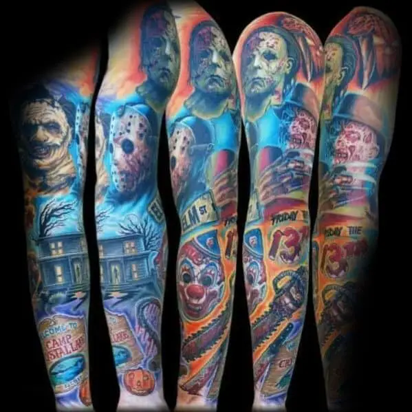 guys-designs-horror-movie-tattoos-full-arm-sleeve