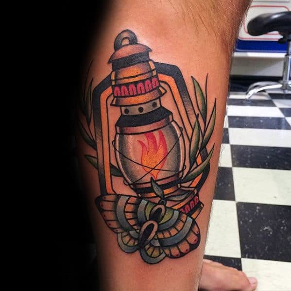 Old School Leg Lamp Tattoo by Amigo Ink