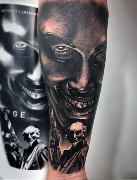 Creepy Horror Face tattoo by Oscar Akermo  Post 14837