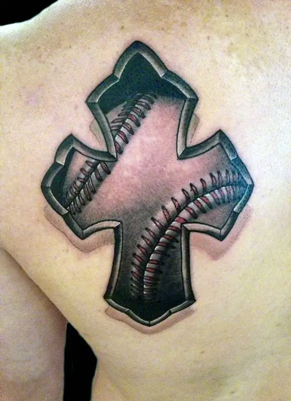 3d-male-baseball-cross-tattoo-on-shoulder-blade-1