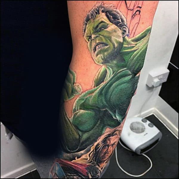 biting-teeth-angry-hulk-tattoo-male-forearms