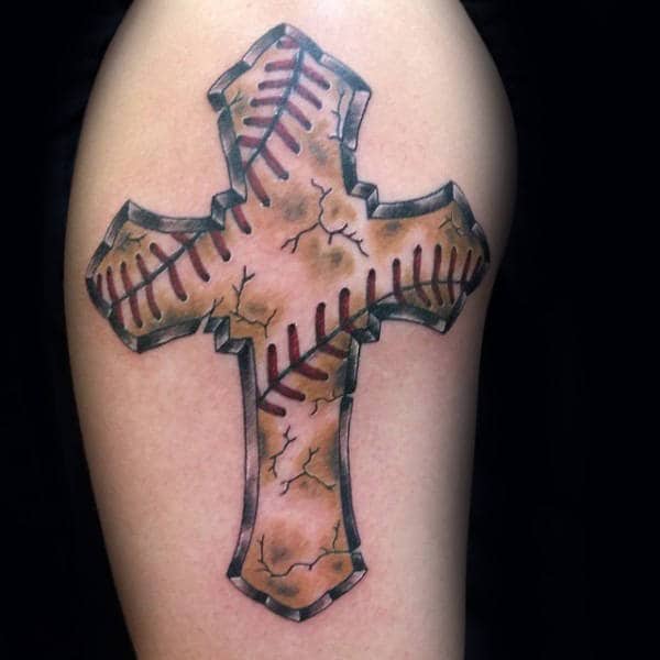 cracked-stone-baseball-cross-mens-upper-arm-tattoos-1