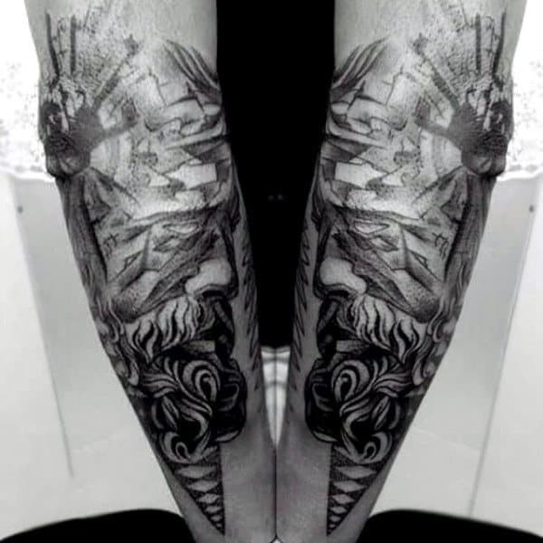 detailed-greek-myth-zeus-tattoos-on-arm-for-men