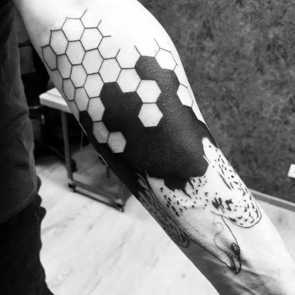geometric-hexagon-falcon-inner-forearm-tattoos-for-males