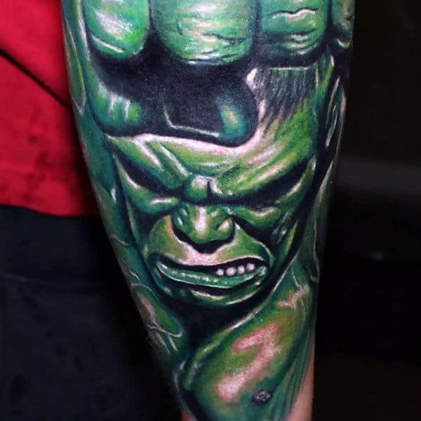 Incredible Hulk Mens Back Tattoo