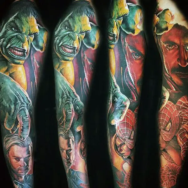 guys-full-sleeve-wonderful-hulk-tattoo