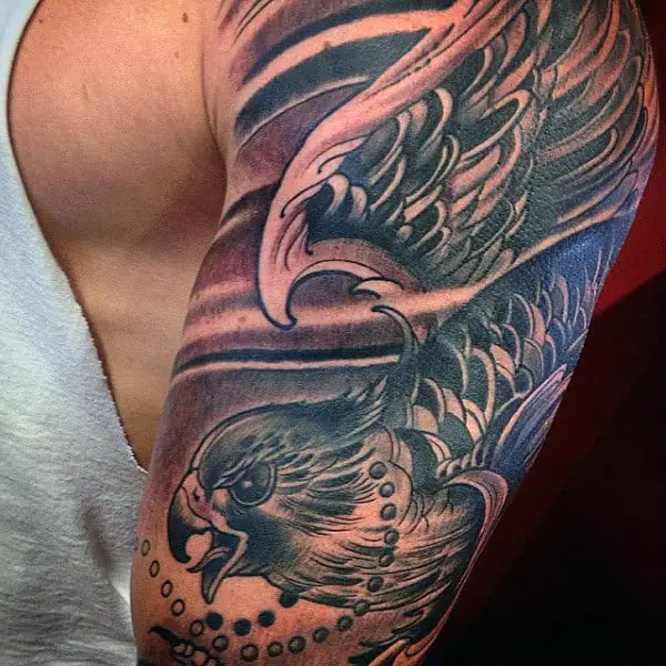 OLDLINES  Hawk tattoo Traditional chest tattoo Falcon tattoo