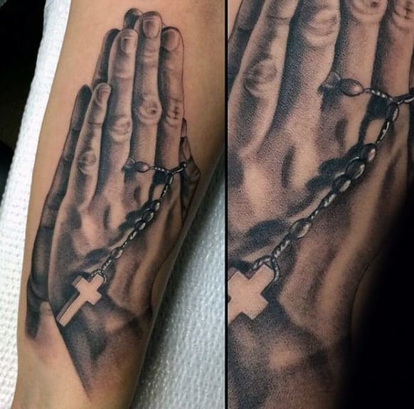 rosary tattoo for men forearmTikTok Search