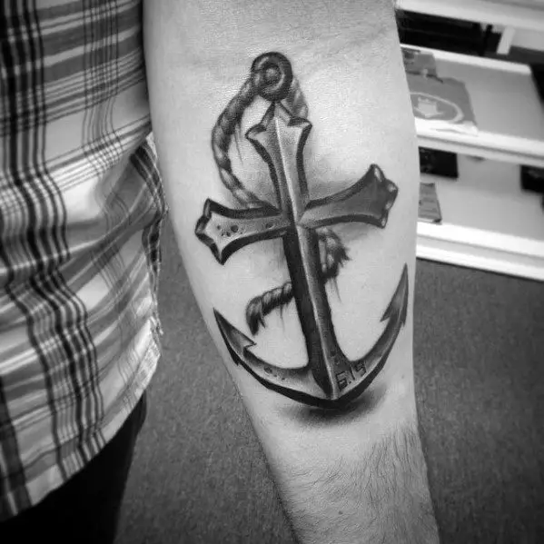masculine-3d-anchor-cross-realistic-mens-inner-forearm-tattoo-1