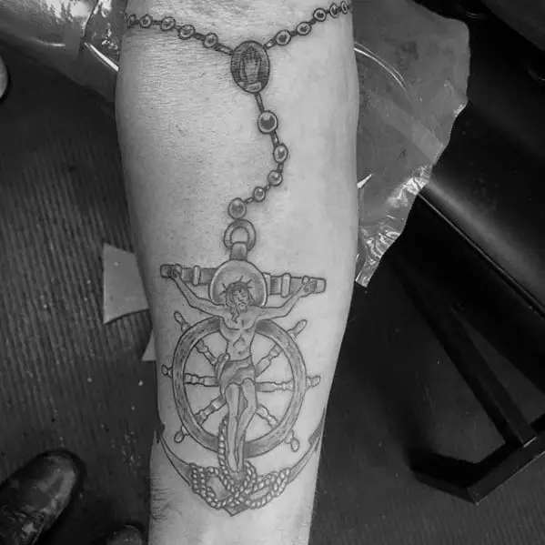 Heart Cross And Anchor Faith Tattoo On Wrist